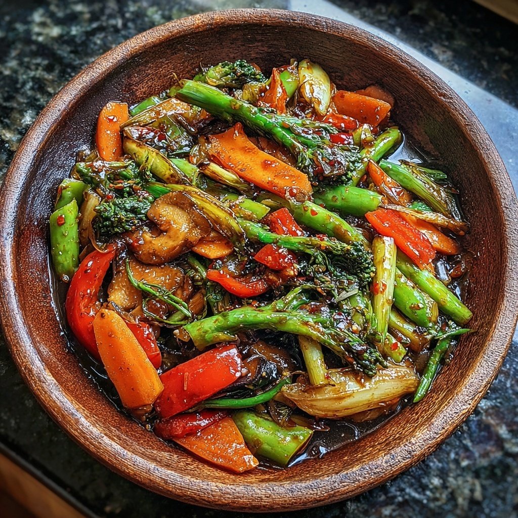 Asiatische Gemüsepfanne mit Sojasauce