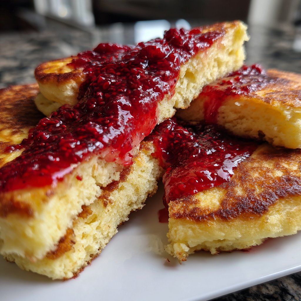 Pfannkuchen mit Himbeerkompott