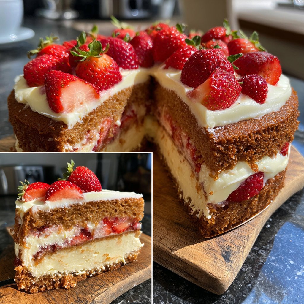 Saftiger Erdbeerkuchen Mit Vanillecreme