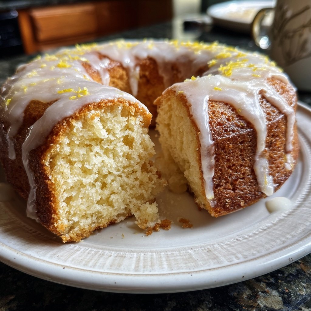 Zitronenkuchen in Herzform