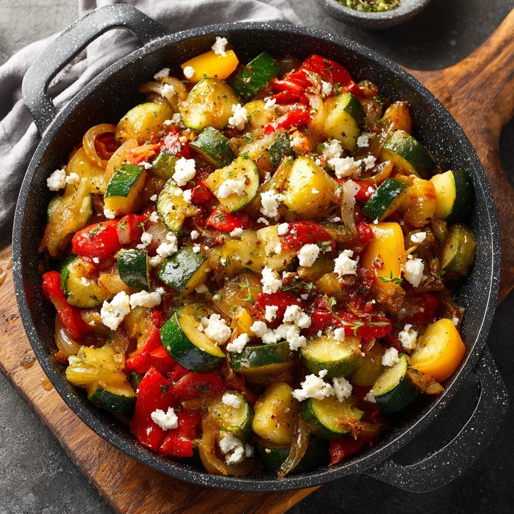 Gesund & Leicht Mediterrane Gemüsepfanne mit Feta