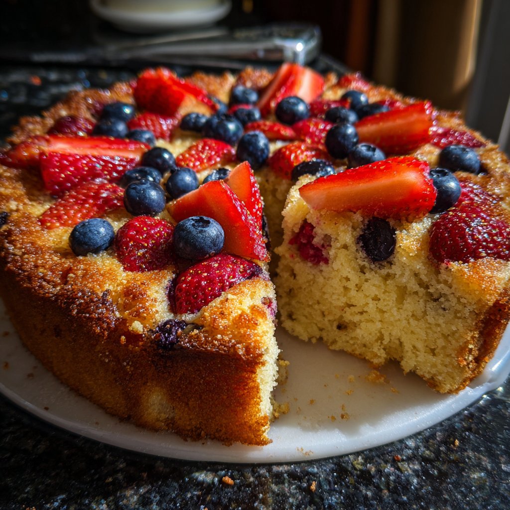 Blechkuchen mit Früchten der Saison
