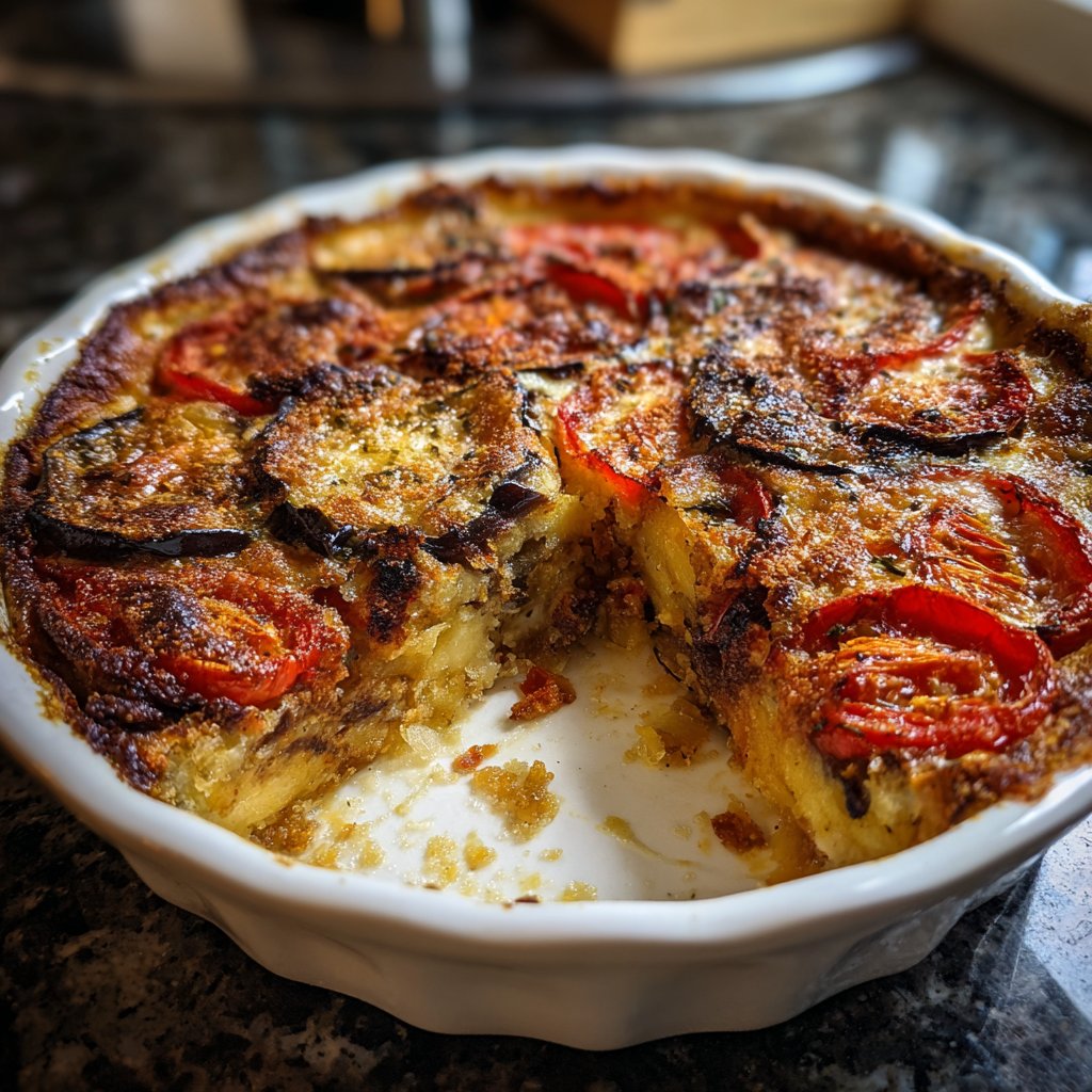 Auberginenauflauf mit Tomaten und Kräutern