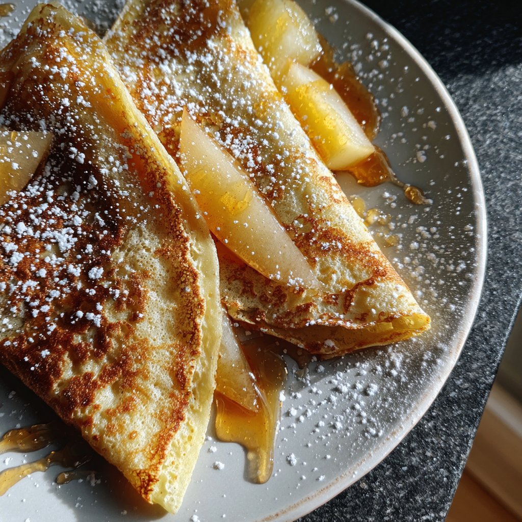 Pfannkuchen mit Birnen