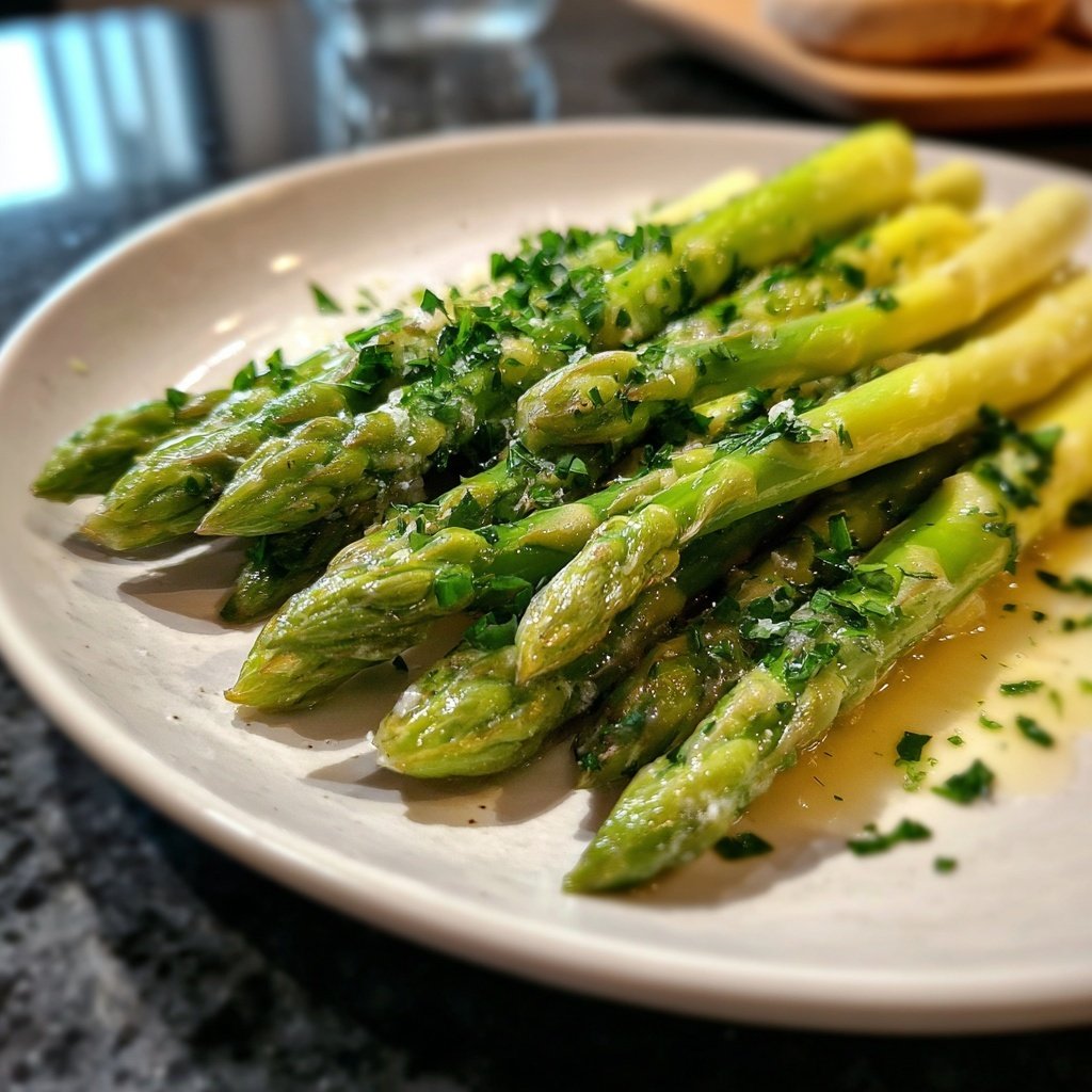 Grüner Spargel Mit Zitronen Butter